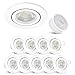 Produktbild linovum 10x LED extra flache Einbauleuchte Set Form rund schwenkbar weiß lackiert | Einbaustrahler Set mit LED Module 4W Spot warmweiß