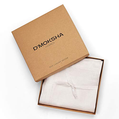 D'moksha Homes White Tablecloth - 60 X 132 Inch, 100% Pure Linen Tablecloth 132 Inches Long, Machine Washable, Rectangular Tablecloth Indoor Or Outdoor Tablecloth, Spring Summer Tablecovers #TOP3