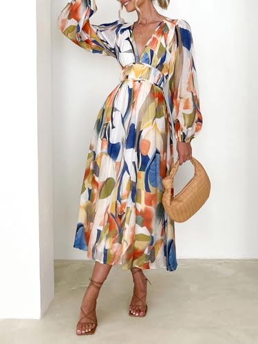 Image of Sissyaki Womens Long Sleeve Summer Maxi Dress 2026 Floral Dress Spring Wedding Guest Dress