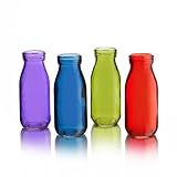Style Setter Gems Colored Glass Bottles (Set of 4), Multicolor