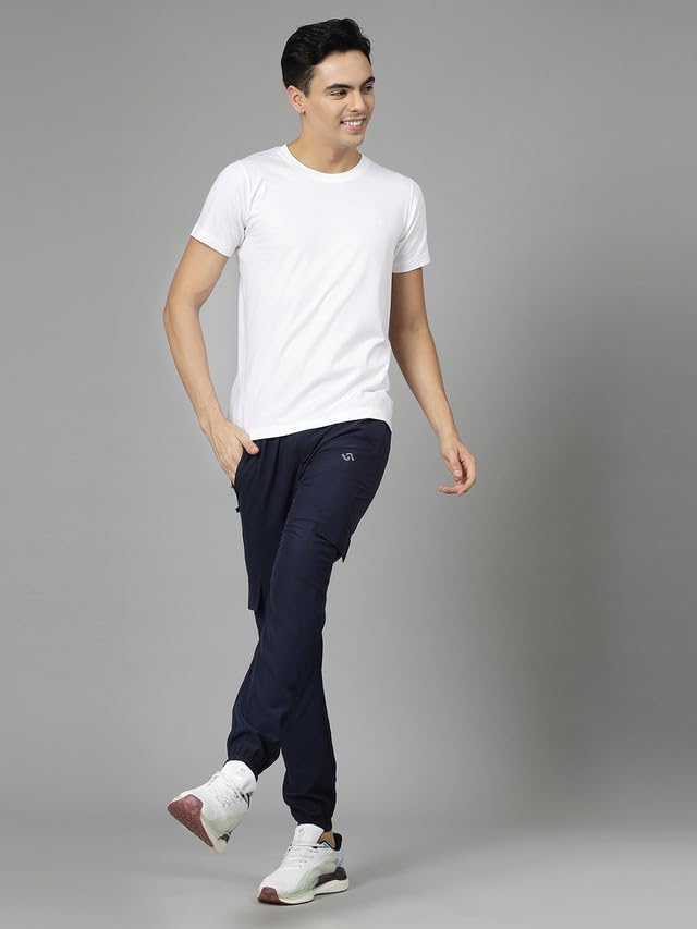 Image of Selvia Men's Crepe Full Elastic Sport Wear Slim Fit Track Pant