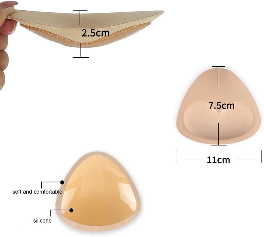 2 Pairs Bra Pads Inserts Sticky Bra Push Up Silicone Adhesive Breast Lift Waterproof Padding for Women Sports Swimsuits Bikini Dress - Image 2