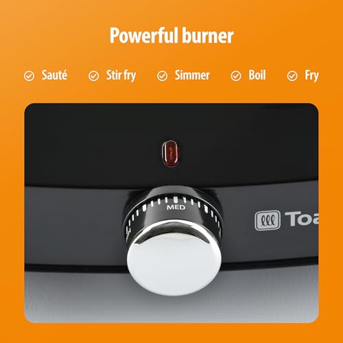 Toastmaster Single Burner with Coil Top & Chrome Knob - Single Tabletop Burner with Drip Shield & Non-Skid Feet - Electric Countertop Burner with Variable Heat Control