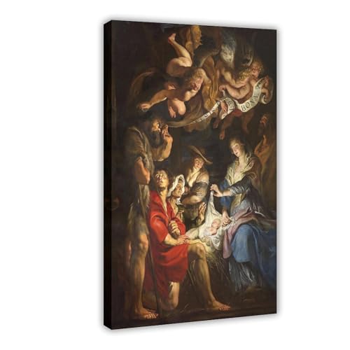 Impression sur toile Adoration des bergers Rubens cadre suspendu tableau deco murale 50x76