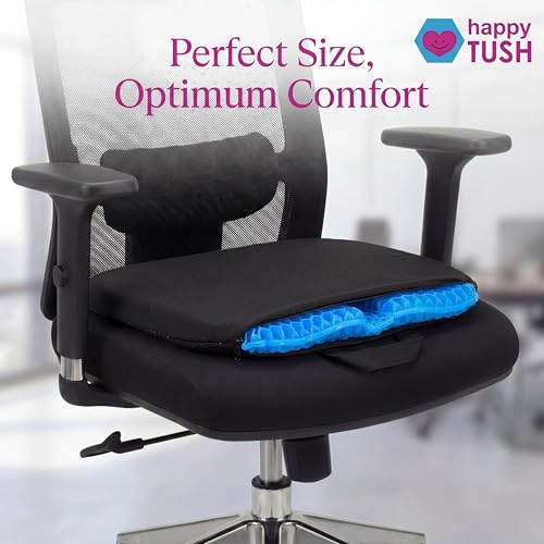 NOVA Happy Tush Extra Wide Gel Cell Seat Cushion, Double-Layer Pressure-Relief Gel, Foldable & Portable, Water-Resistant, Washable Non-Slip Cover, Home, Office & Travel by nova - Image 2