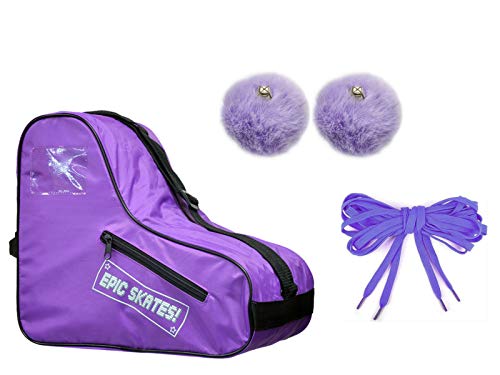 Epic Purple Roller Skate Accessory 3 Pc. Bundle w/Bag, Laces, & Pompoms