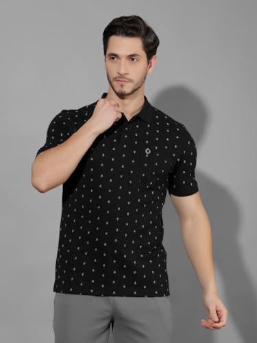 Image of Dollar Cotton Rich Fabric Printed Men's Polo T-Shirt | All-Over Prints | Embroidery Logo Branding on Pocket | Wide Array of Attractive Colours & Prints