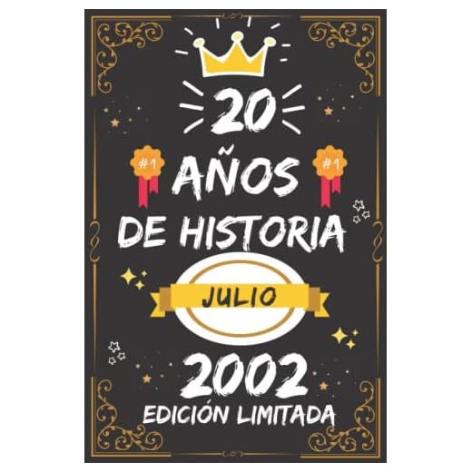 CUADERNO, 20 AÑOS DE HISTORIA JULIO 2002 EDICIÓN LIMITADA: Regalo de 20 cumpleaños para mujeres y hombres, ideas de 20 cumpleaños... un cumpleaños... ... regalo de 20 cumpleaños para él/ella.