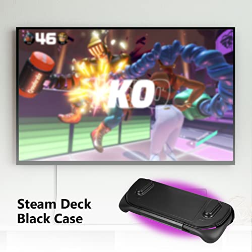 Image of Geekria Kickstand Case Compatible with Steam Deck, TPU Cover Protector with Stand Base, Non-Slip and Anti-Scratch Sleeve (Black)