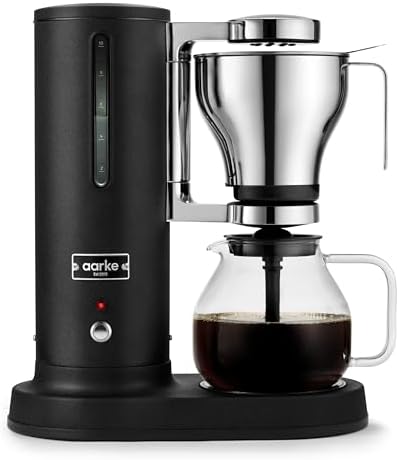 aarke Drip Coffee Maker with 42oz Glass Carafe, Matte Black | Electric Drip Brewer, Automatic Drip-stop, Brews Full Pot in Under 6 Minutes, SCA Certified