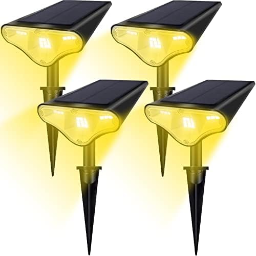 15 LED Solar Landscape Spotlights, Solar Outdoor Garden Lights IP65 Waterproof Security Wall Lamp, Super Bright 300LM Color Changing Spot Lights for Yard Lawn Driveway Patio Fence Porch Pathway 2 Pack