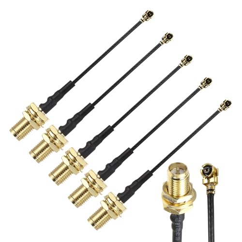 Cable coaxial RP-SMA hembra a UFL de 5 cm set de 5 cables pigtail de extension de 1.13mm