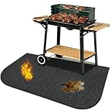 Alfombra Barbacoa Exterior/Interior 100 x 60 cm Tamaño Medio | Alfombra Ignífuga Barbacoa Resistente al Fuego y Manchas | Protector Suelo Barbacoa | Alfombra Ignífuga para Chimenea