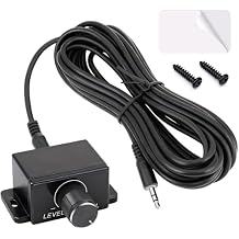 Amplifier Remote Bass Knob Replacement, Compatible with RP/RP-M Series Amplifiers, 3.5mm Jack Port Universal Bass Knob Control Kit with 16ft Connection Cable, Screw and Double-Sided Adhesive