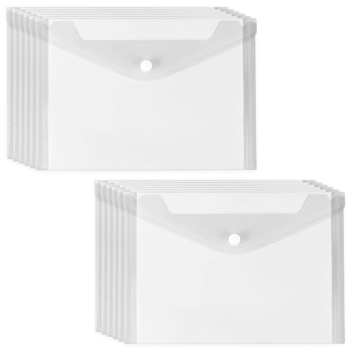 12 Pieces 18 x 22.5 cm A5 Small Plastic Wallets with Popper