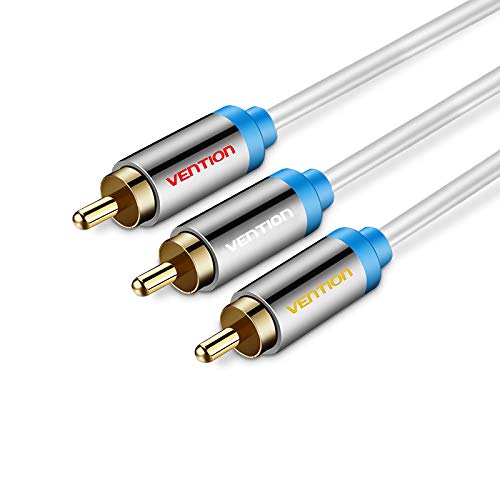 VENTION 3RCA to 3RCA Cable, Gold-Plated [Copper Shell] [Heavy Duty] 3 RCA Male to 3 RCA Male Stereo Audio Cable, RCA Cables - 2 Meter