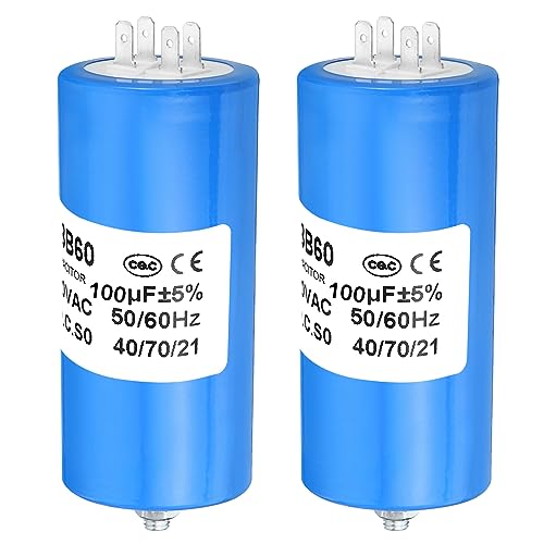 Condensateur de démarrage 100uf CBB60 haute performance AC 250V pour moteur étoile triphasé