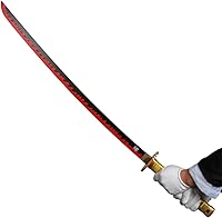 Vista 17 de Espada Demon Slayer para cosplay con soporte para cinturón, 41 pulgadas Kamado Tanjirou Fuego