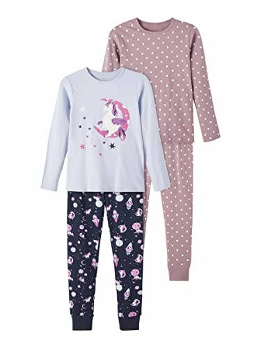 name it Mädchen NKFNIGHTSET 2P Elderberry Unicorn NOOS Pyjamaset, 86-92