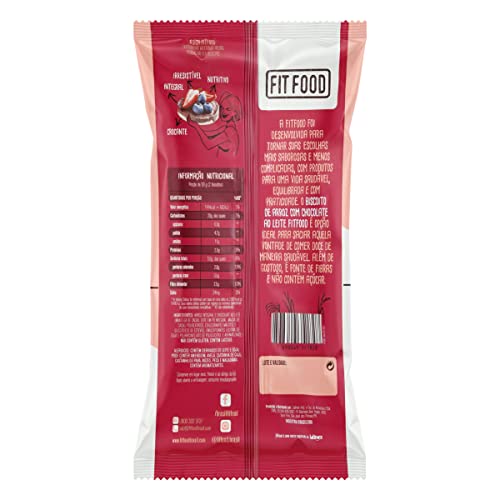 Biscoito de Arroz Integral Cobertura Chocolate ao Leite Zero Açúcar Fit Food Pacote 60g
