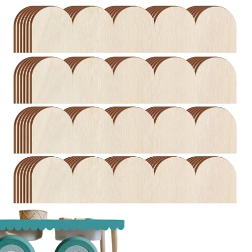 Moldura festoneada | 24 piezas de molduras sin terminar, madera festoneada | para pared de Navidad, gabinete, estante, ventana, puerta del hogar