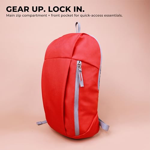 Image of Nivia Pulse Junior 2.0 Backpack For Men & Women, Water-Resistant Sports Backpack, Lightweight, Durable 600D Polyester, Double-Zip Main Compartment & Secure Front Pocket, Capacity-10 Litres