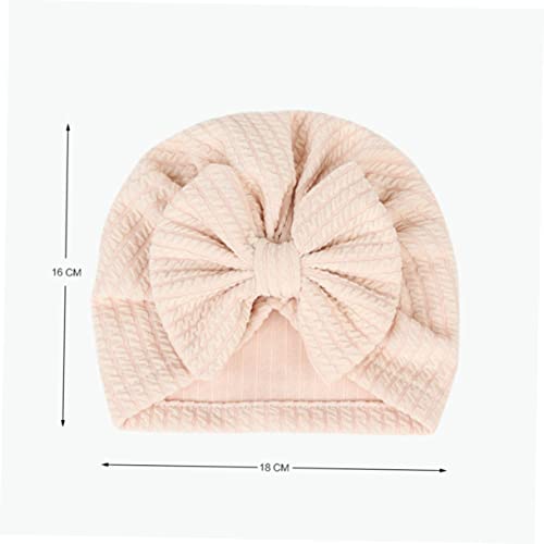 4pcs Decorative Warm Hat Comfortable Elastic Bowknot Knitted Winter Hats for Boy Girl Thick Design for Warmth Present for Friends Random Color2