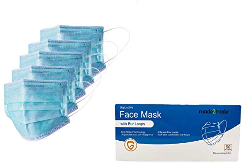 50er Spenderbox 3-lagig Einweg Mund- Nasen- Masken - Mit weichem Nasenbügel Cover