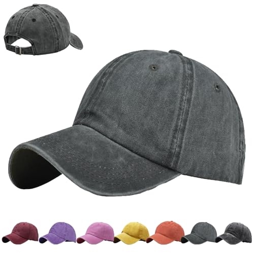 AUNGKWANG Gorra de Béisbol Lavadas Niños, 100% Cotton, Gorras de Béisbol Unisex para Adj Gorra con Visera y Cierre Ajustable, para Casuales Running Beisbols Tenis Golf, Niños y Niñas de 3-8 Años