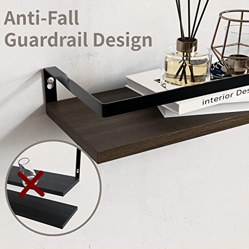 Wxcgx Floating Shelves, Rustic Floating Shelves Wood Over Toilet With Paper Storage Basket, Farmhouse Wall Mounted Shelves Floating Shelf For Bathroom Bedroom Wall Decor Living Room Kitchen (2-Brown) #TOP6