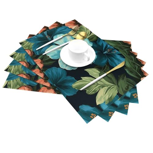 Set de table fleur d hibiscus lot de 4 pour salle a manger - 4