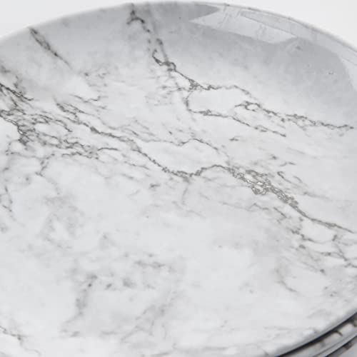 Melamine Dinner Plates - 6Pcs 11-Inch Melamine Plates Set For Indoor And Outdoor Use, Break-Resistant, Marble Pattern #TOP2