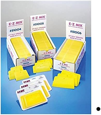 E-Z Mix 51004 Body Filler/Glaze Spreader, 4 in, Plastic, Yellow