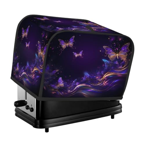 Cubierta para tostadora de 4 rebanadas, diseño de mariposas coloridas, para pequeños electrodomésticos, cubierta antipolvo para regalo de cocina