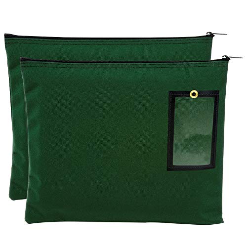 Secure Document Bags 14 x 11 in – Zipper File Tote for Office, Cash & Paper Storage – Set of 2