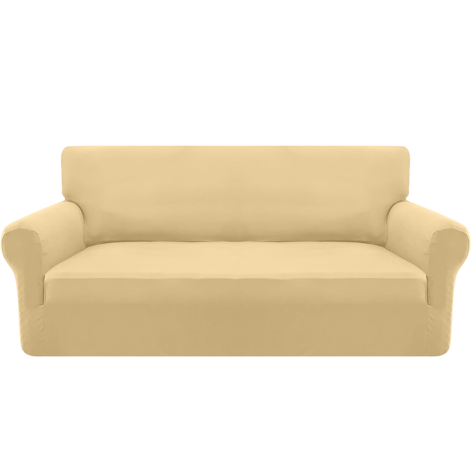 Granbest Stretch Sofa Cover 3 Seater Super Soft Spandex Sofa Slipcover for Dogs Pet Couch Cover Furniture Protector with Elastic Bottom(3 Seater,Apricot Yellow)