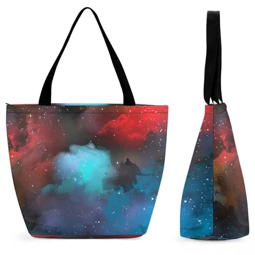 Sac de shopping nébuleuse bleue et rouge pour exprimer votre liberté et votre créativité