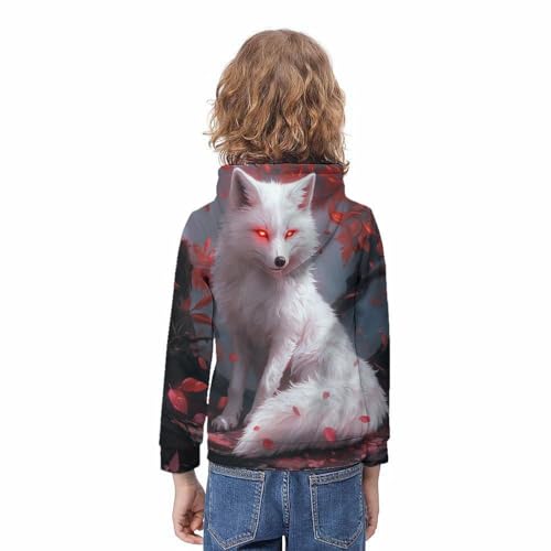 Sweat à Capuche Renard 3D Enfant 13-15 Ans - Pull Fleuri Unisexe - 4