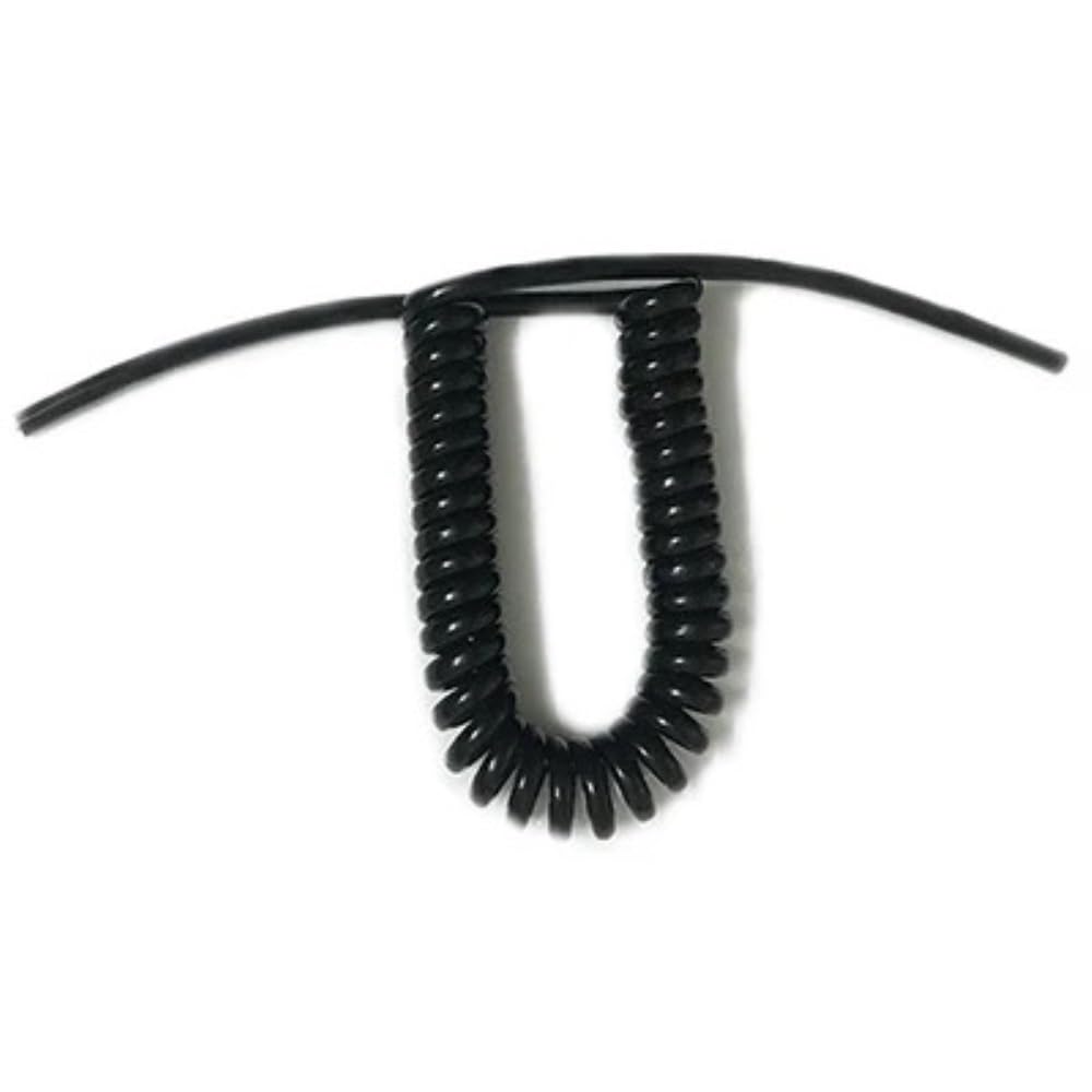 Spiralkabel, Spiralkabel, schwarz, 3-adrig, 1,5 mm², Kupferkern, Teleskopfeder, weiß, elektrische elastische Verbindung (schwarz, Strech 2,5 Meter)