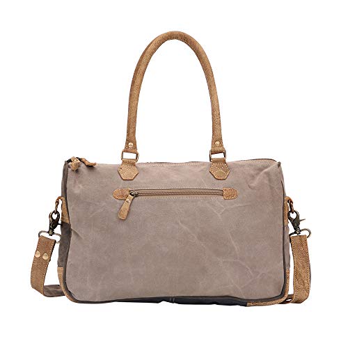 Myra Bag Amaryllis Upcycled Canvas & Cowhide Messenger Bag S-14984