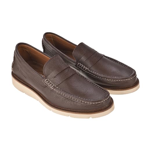 Image of Handmade Genuine Leather Loafers Shoes for Men | Lightweight Casual Slip on | Brown Moccasins Formal Penny Loafers
