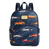 Mochila Maternidade Infantil Unicórnio Estampada Leve Para Escola Creche Passeio(CARRO // AZUL)