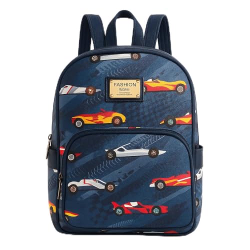 Mochila Maternidade Infantil Unicórnio Estampada Leve Para Escola Creche Passeio(CARRO // AZUL)