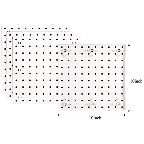 Foraineam 4 Pieces Pegboard Wall Organizer, Wall Mount Display Pegboard Wall Panel Kits, 2 Installation Methods Pegboard Organizer Board, Small Peg Board For Craft Room Garage Kitchen Bathroom Office #TOP1