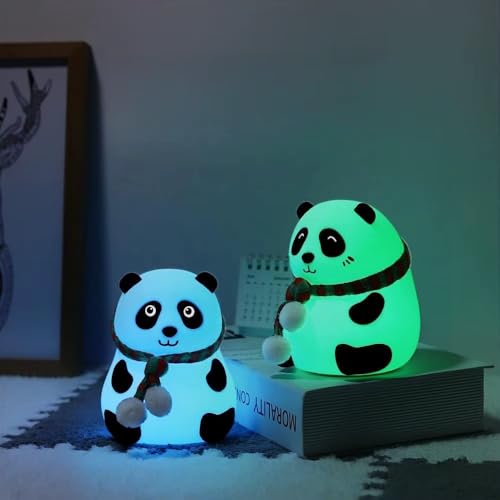 Image of Oblivion Silicone Panda Night Light - Cute Touch Sensor LED Lamp for Kids, Girls & Boys | 7-Color Rechargeable Bedroom Decor | Portable Bedside Night Lamp for Home, Men & Women