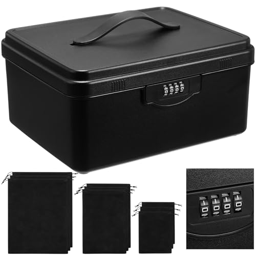 Yiyiring Black Discreet Adult Toy Storage with Combination Lock for Fidget Private Items ABS Plastic Locked Container Locking Box Case for Home 10 x 8.5 x 5 Inch (10 x 8.5 x 5 Inch,Classic)