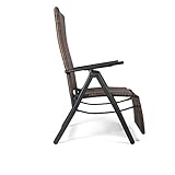 Vanage Polyrattan Gartenstuhl mit Fußablage in braun –  Alu Klappstuhl – Hochlehner - 3