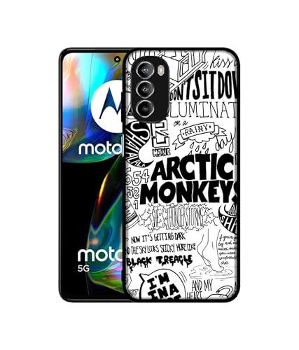 Image of Arctic Monkeys Pattern Design Premium 2D Printed Metal Back Case Cover for Motorola Moto G52 4G / Moto G82 5G