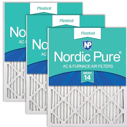 Nordic Pure 14x24x1 (13 3/4 x 23 3/4 x 3/4) Pleated MERV 14 Air Filters 3 Pack