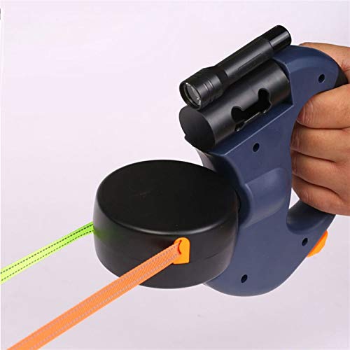 RTHGTFGS Correa Perro Correas de Mascotas con Cabeza con Linterna Bolsa de Basura Caja de Bolsas automáticas retráctiles retractables Tracción Cuerda Doble Perro Caminando Cadena de Correa